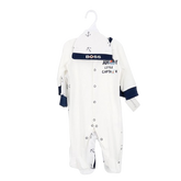 3PC White Little Captain Romper Set